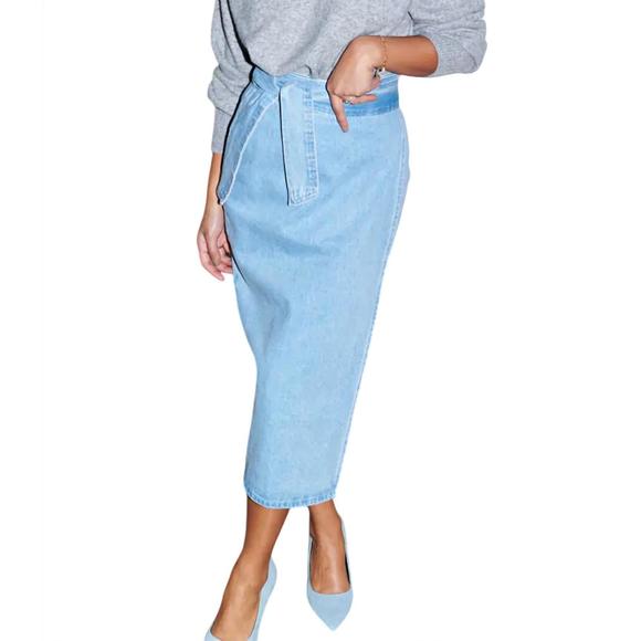 never fully dressed denim skirt Never Fully Dressed Jaspre midaxi skirt in denim